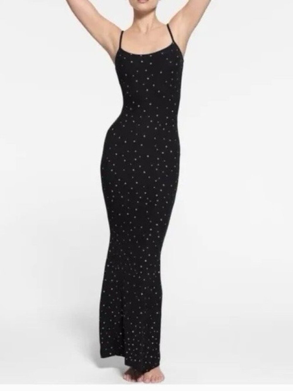 UNWORN. Skims Soft Lounge Long Slip Dress With Stars Onyx